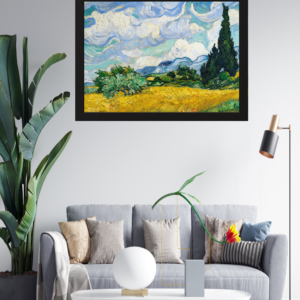 Campo de trigo com ciprestes Pintura de Vincent Van Gogh