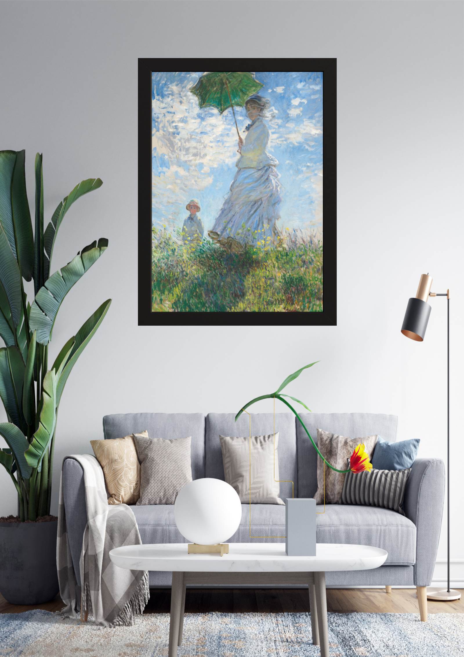 Passeio ao Sol: A Elegância de um Momento -Passeio ou Mulher com Sombrinha, Claude Monet