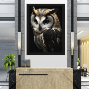 "O Olhar Penetrante: Retrato de uma Coruja Majestosa"