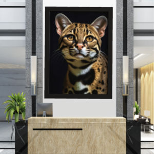 "Elegância Selvagem: O Retrato do Gato na Recepção"