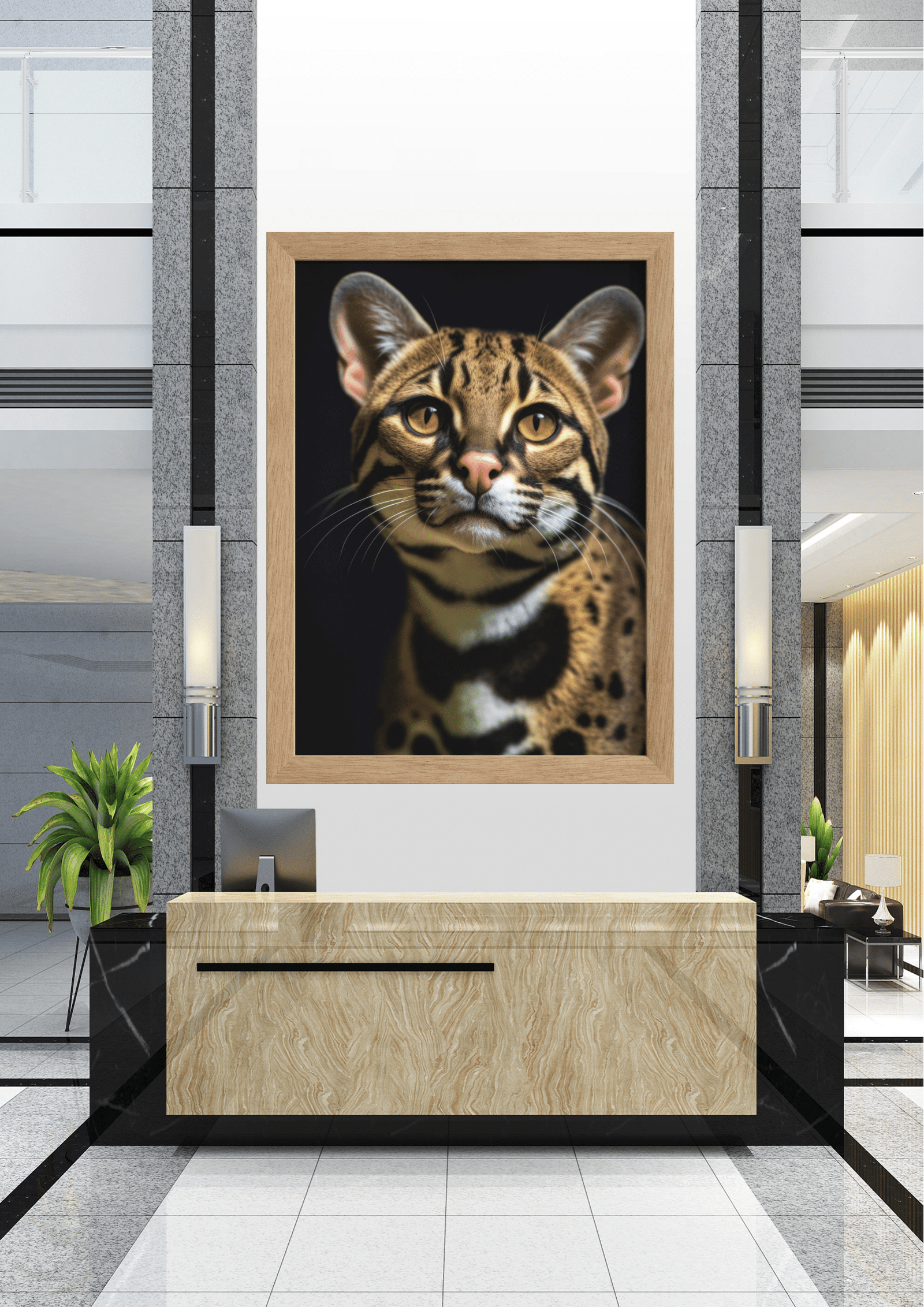 "Elegância Selvagem: O Retrato do Gato na Recepção" - Imagem 2