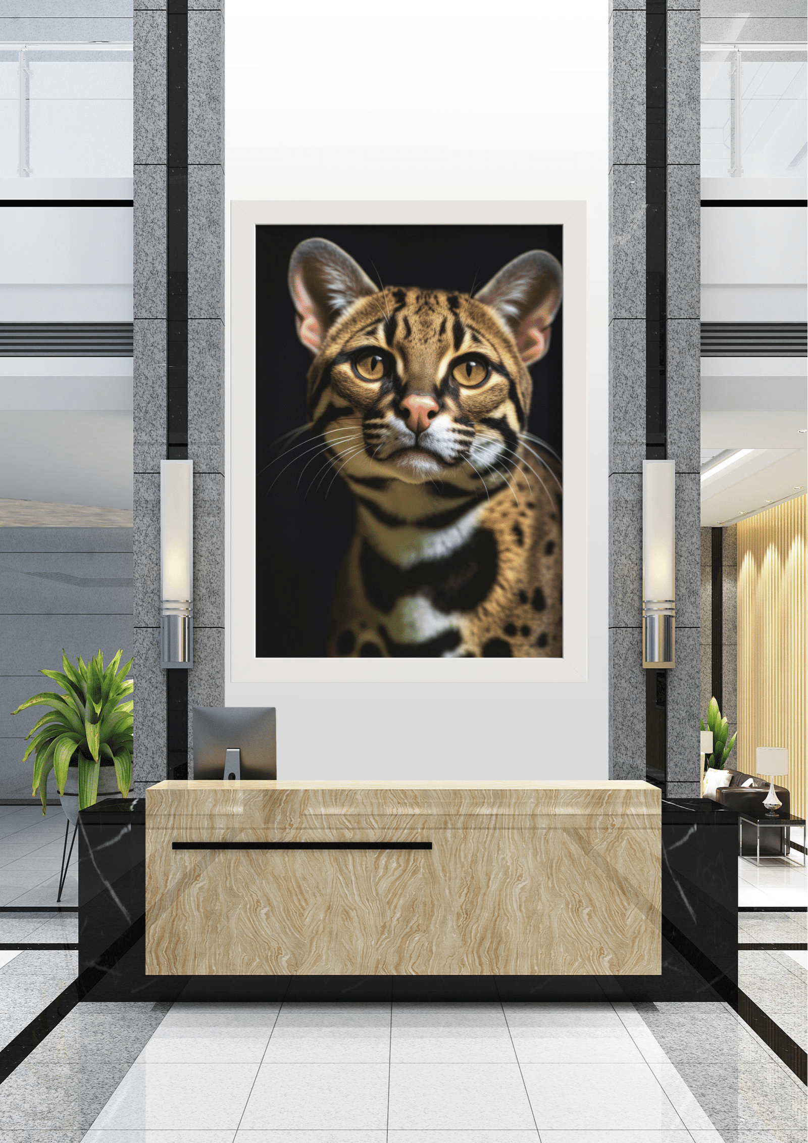 "Elegância Selvagem: O Retrato do Gato na Recepção" - Imagem 4