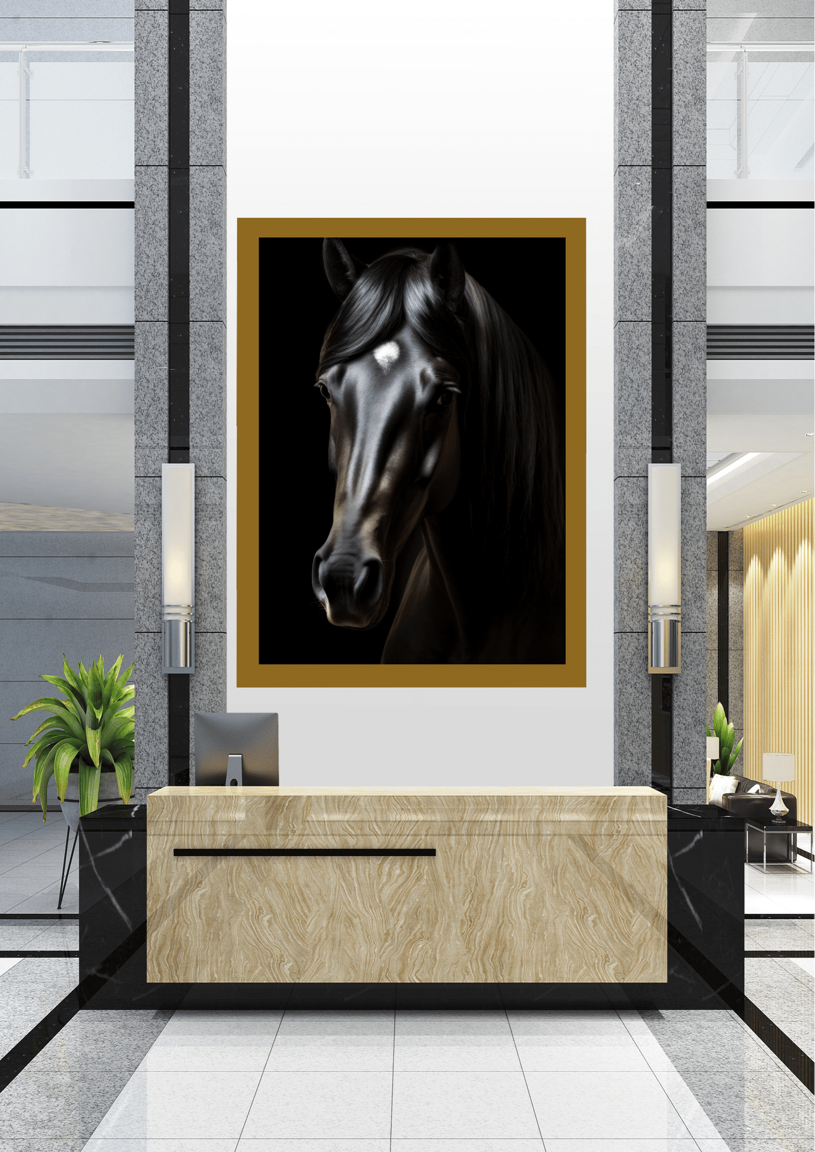 "Elegância Equina: O Guardião do Lobby" - Imagem 2