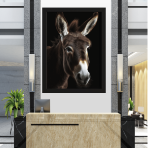 "Olhar Sereno: A Alma do Burro em Retrato"